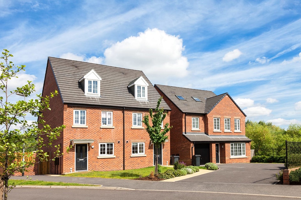 Architect image of new build homes detached and semi-detached